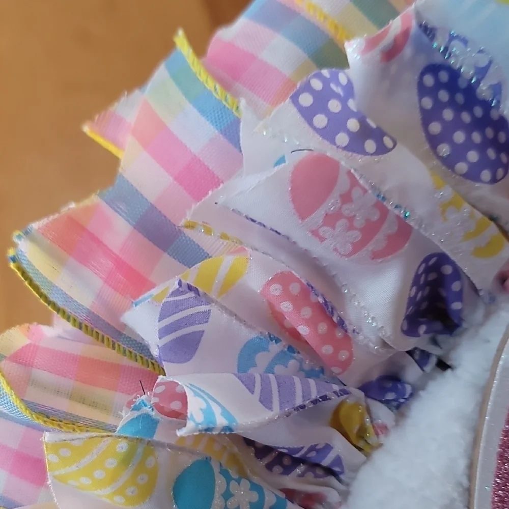 Easter Bunny Wreath with Pastel Colors